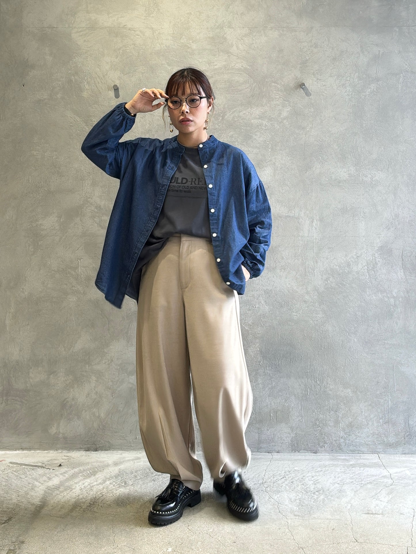 ロゴプリントさらさらロンT／Anna Kerry