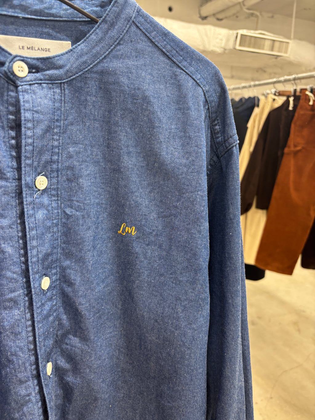 受付終了【予約⚡︎販売】スタンドカラーデニムシャツ（スカーフ付き）／#8643203／LE MÉLANGE／2026 AW #1