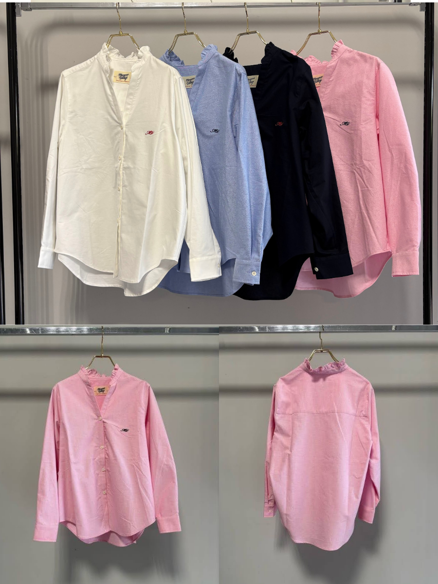 【予約⚡︎販売】オックスフォードフリルシャツ／MG BL - 27013 - S／MARGAUX VINTAGE／2027 PRE SPRING COLLECTION