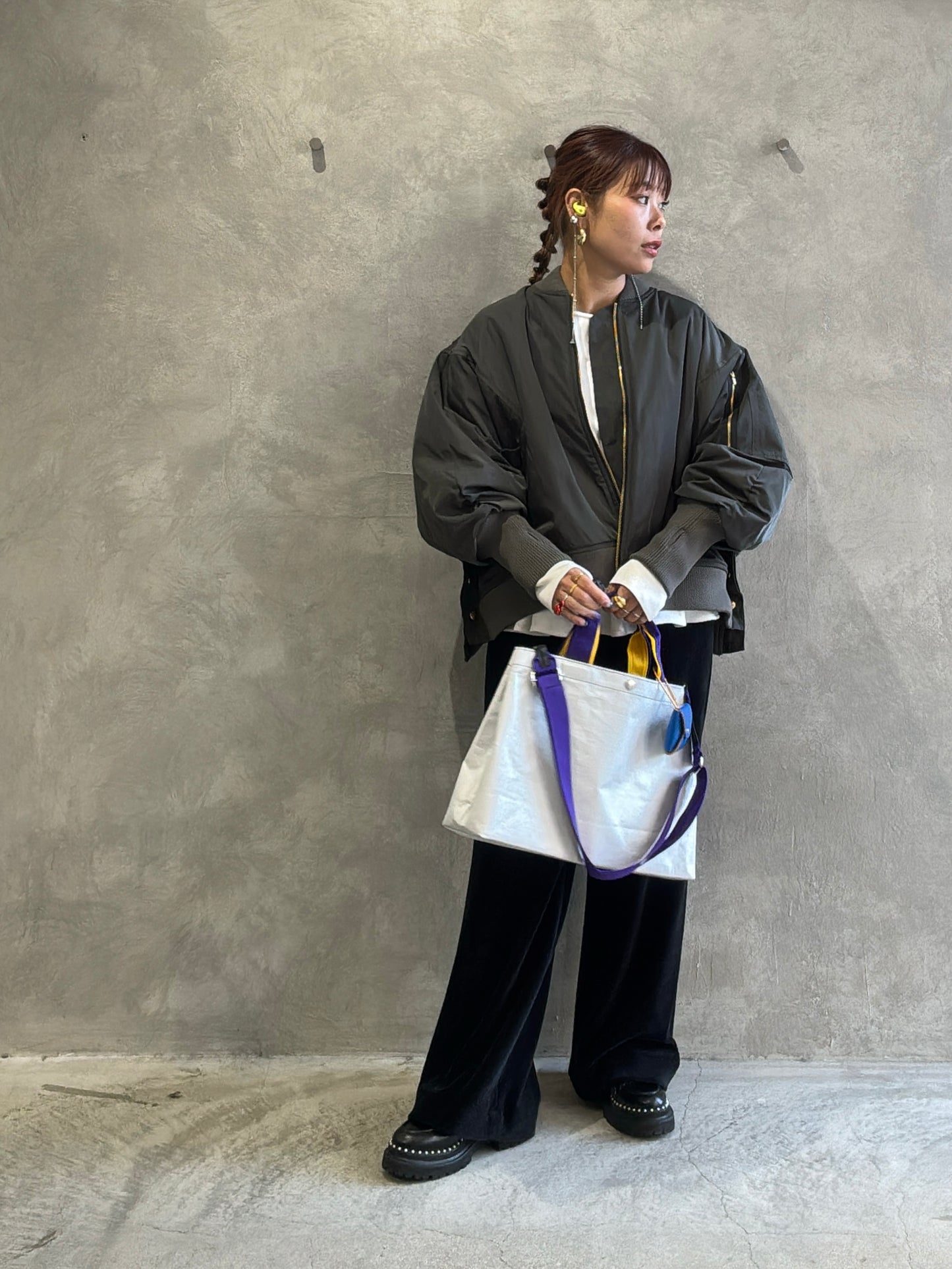 ナイロンツイルポンチョライクMA-1／trois