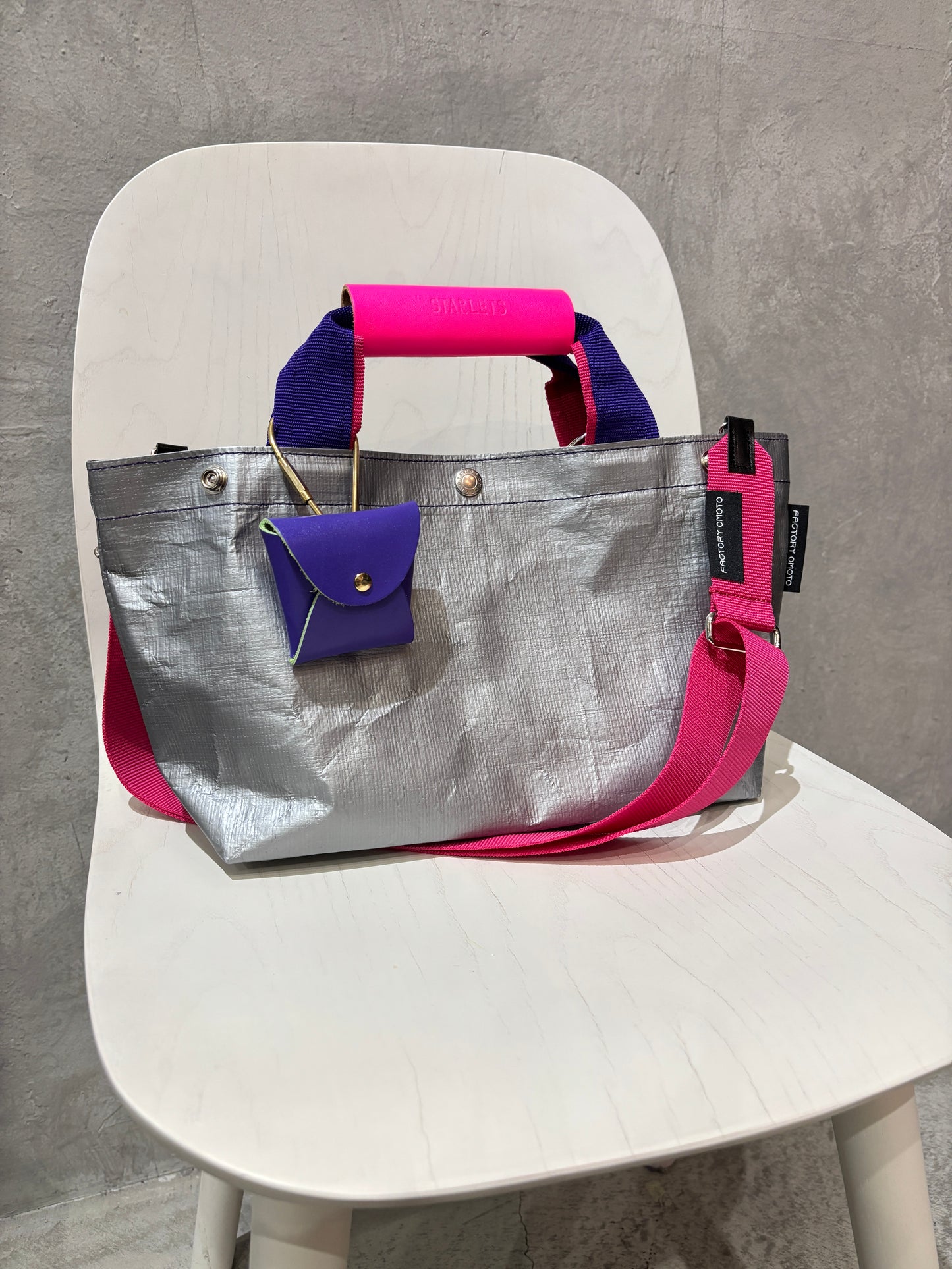 【予約販売】パープル×ピンク（本体：シルバー）／FACTORY OMOTO／BASIC TOTE