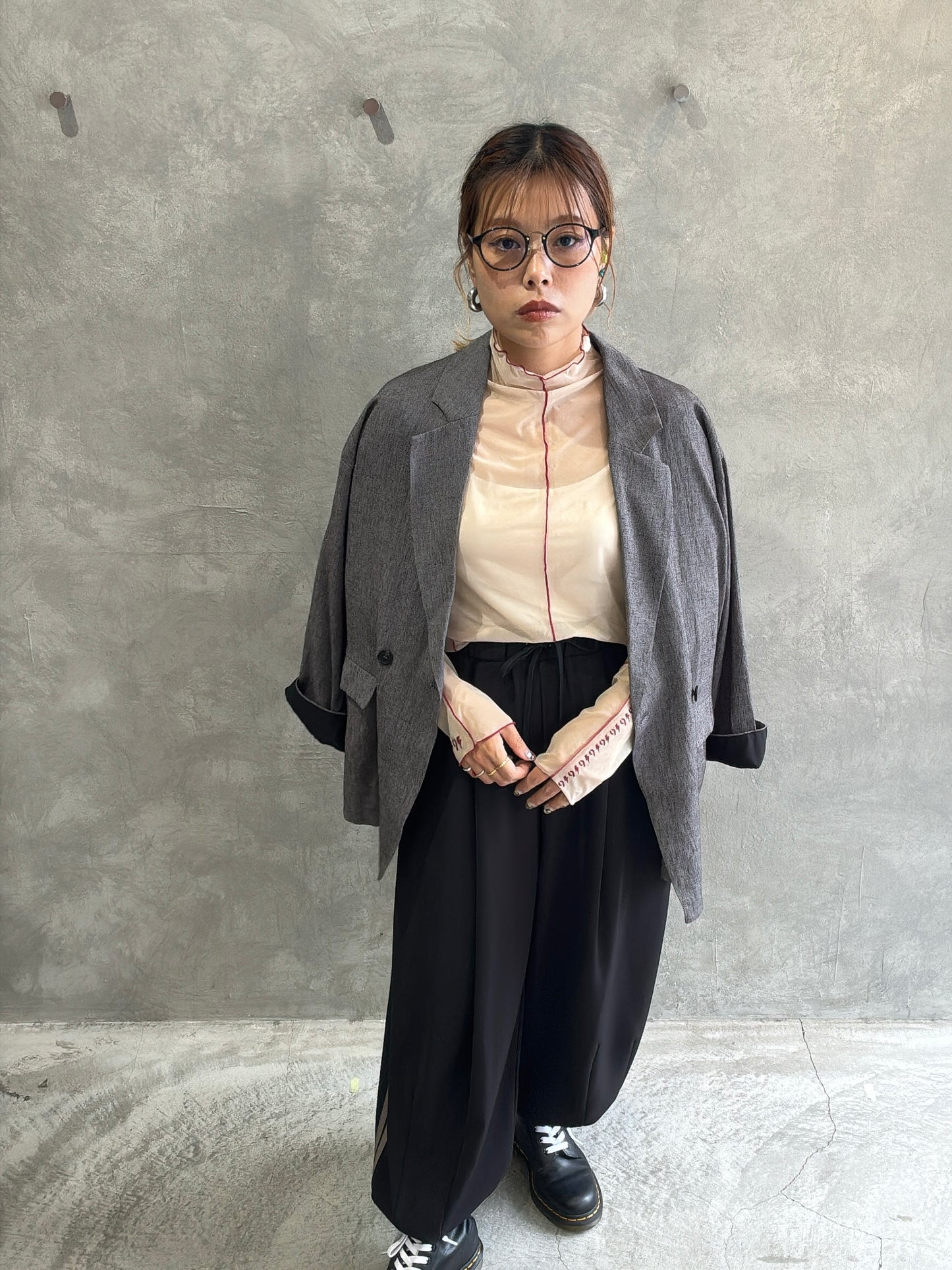 サイドラインバレルレッグパンツ／ayane