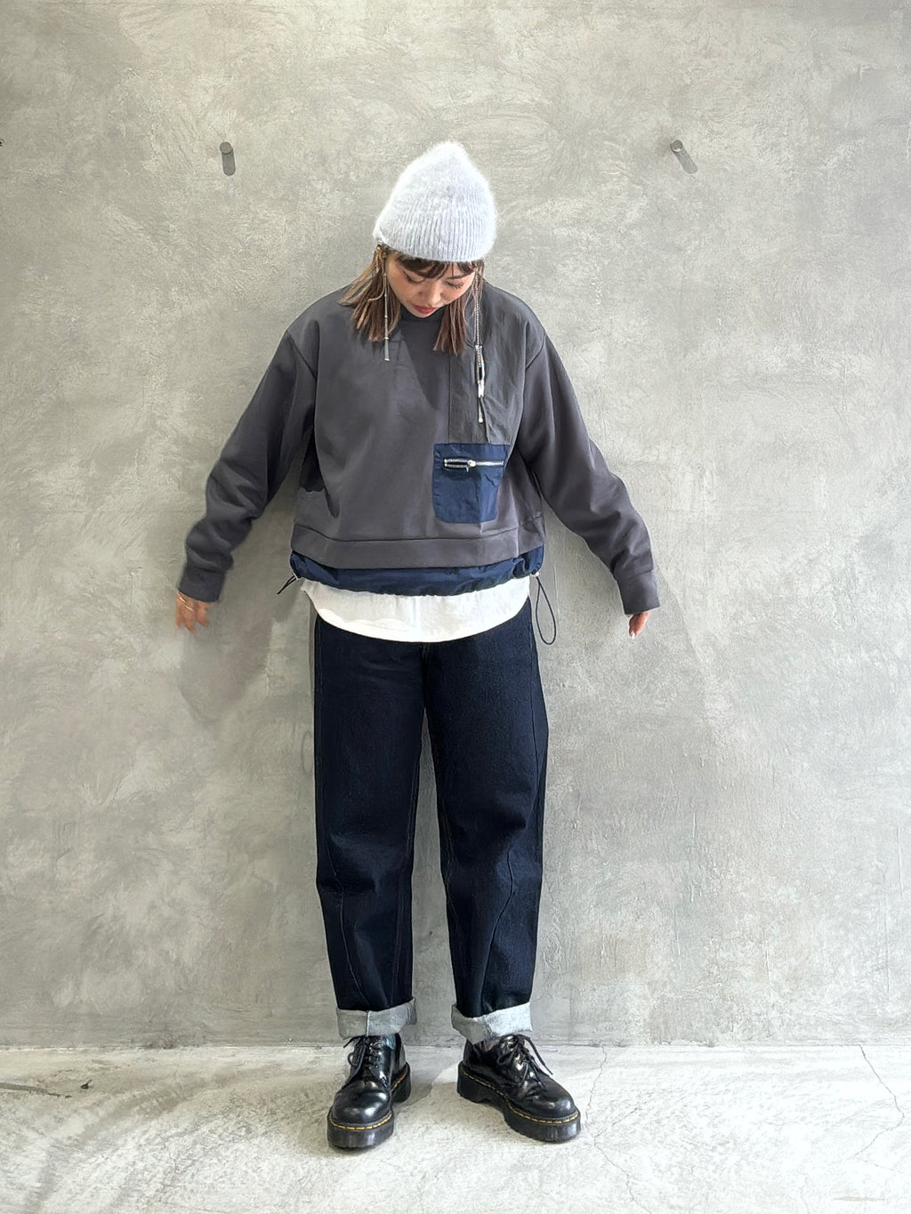 ナイロンドッキングスウェット