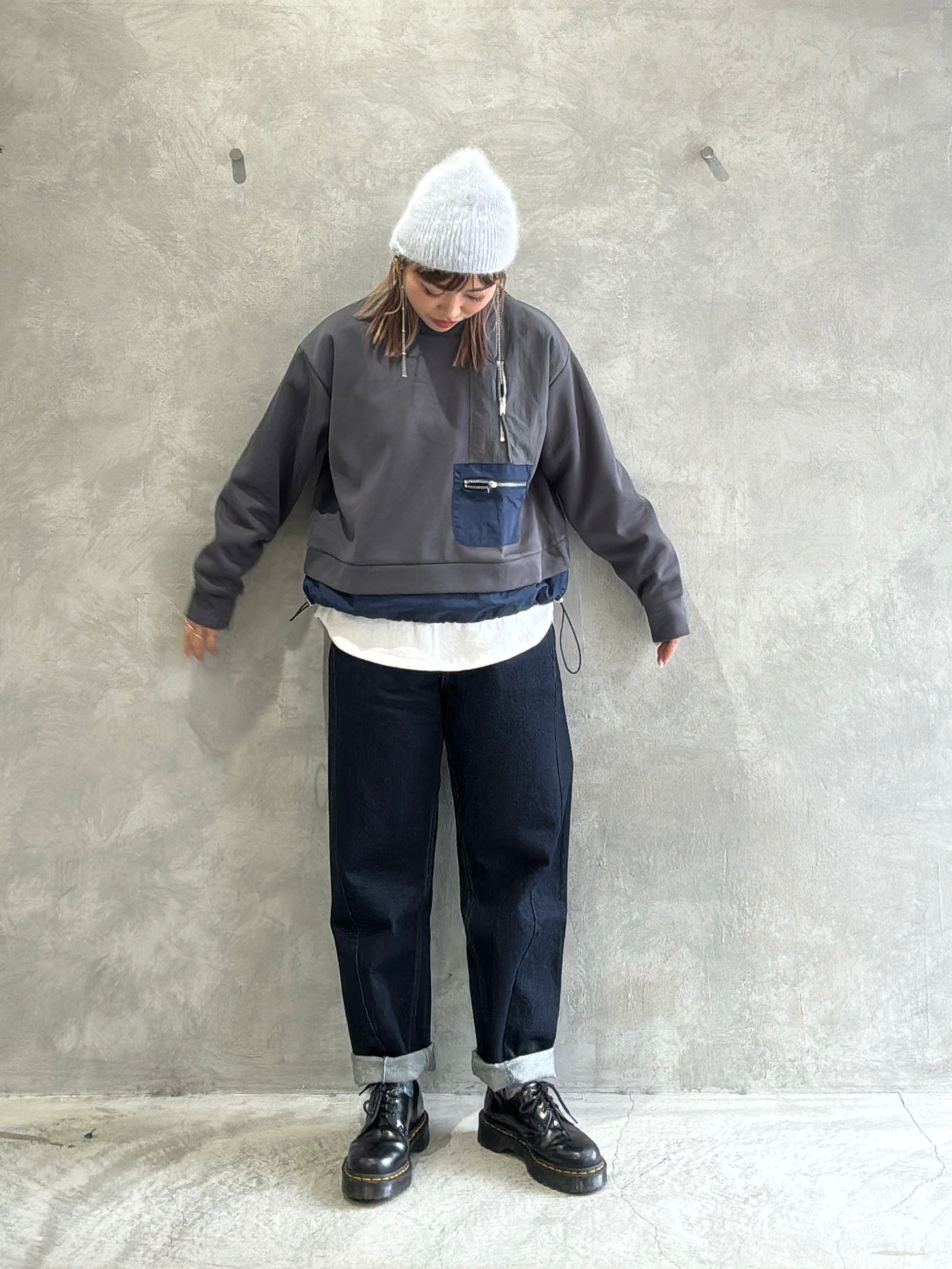 ナイロンドッキングスウェット