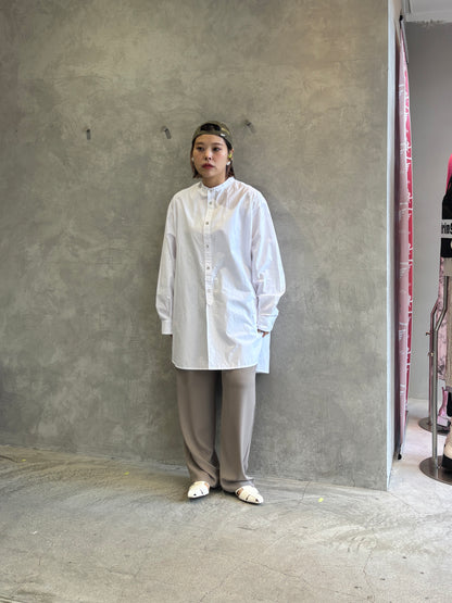 ノーカラーロングシャツ／VENT BLANC