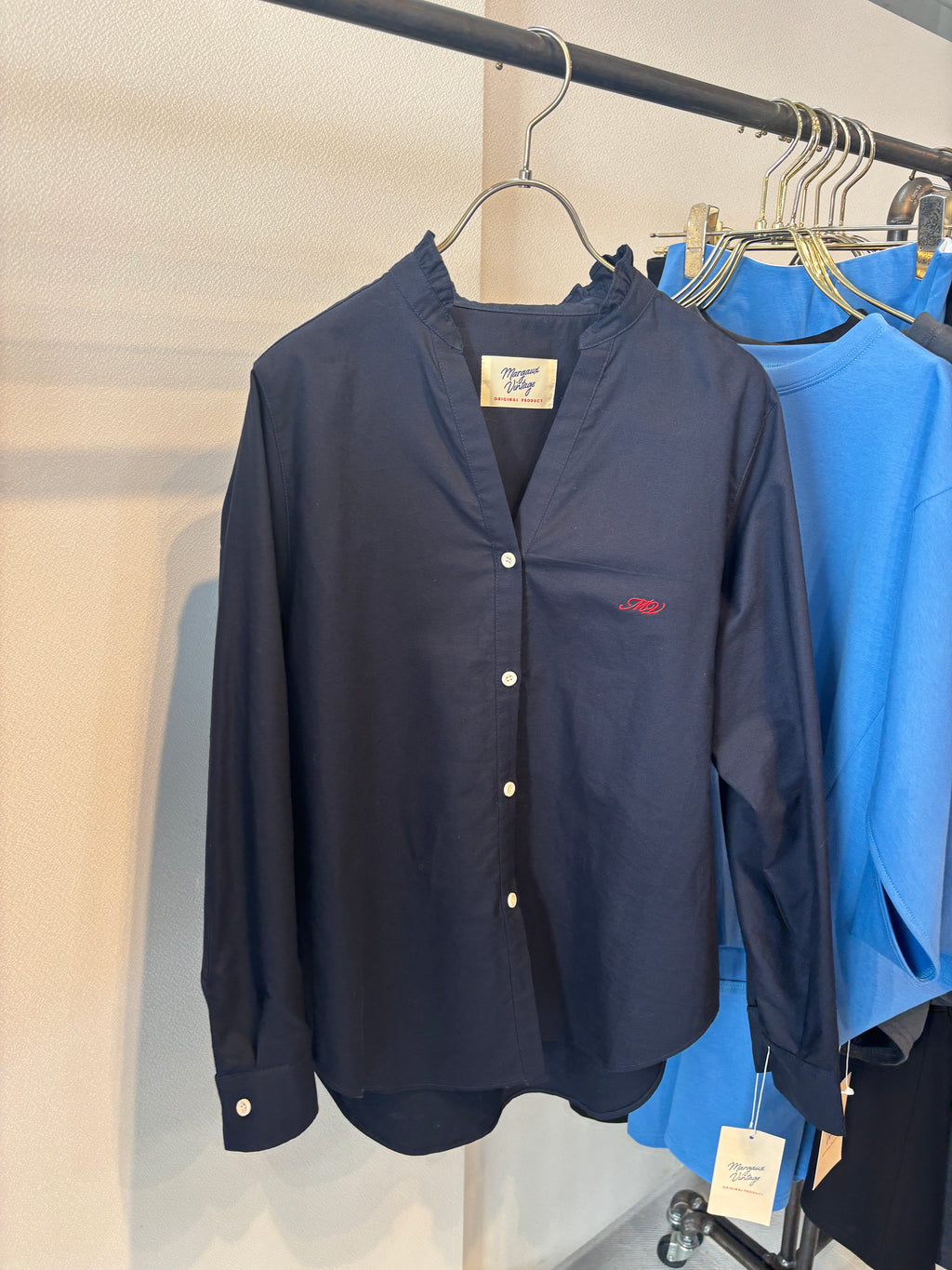 【予約⚡︎販売】オックスフォードフリルシャツ／MG BL - 27013 - S／MARGAUX VINTAGE／2027 PRE SPRING COLLECTION