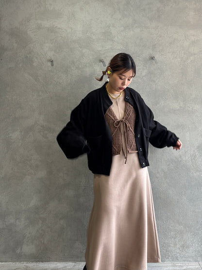 ワイドスリーブウーリーショートブルゾン／CYAN tokyo