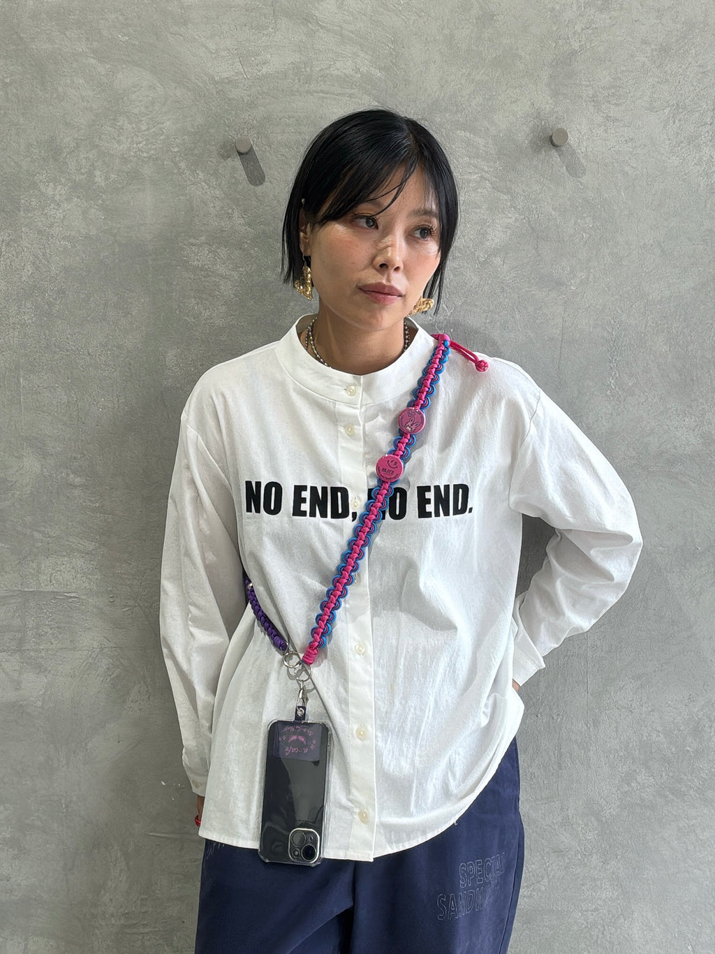 ⭐︎コラボ【予約販売】ザナインズカラーの2way仕様スマホショルダー／ホイップウェーブ＆パール／受注生産