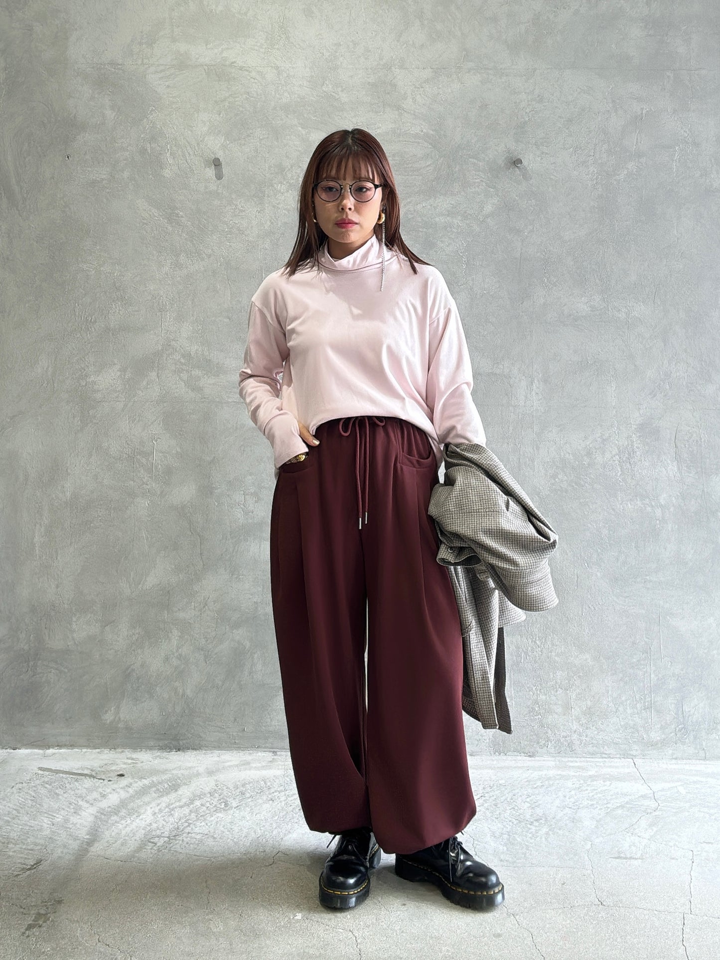 スタンドネックあったかロンT／ANNA  KERRY