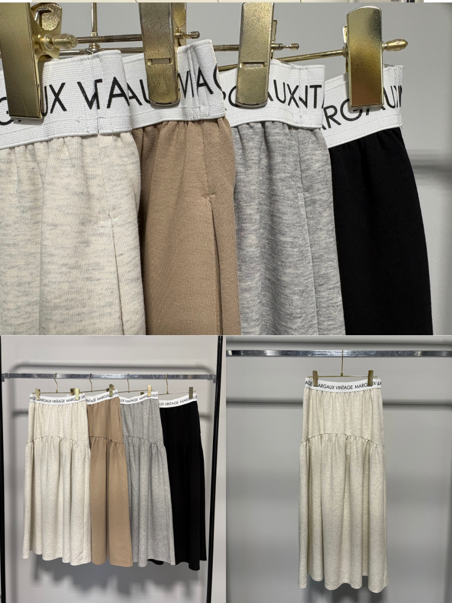 【予約⚡︎販売】ロゴウエストギャザースカート／MG SK-26142-A／MARGAUX VINTAGE／2026 AW＃2