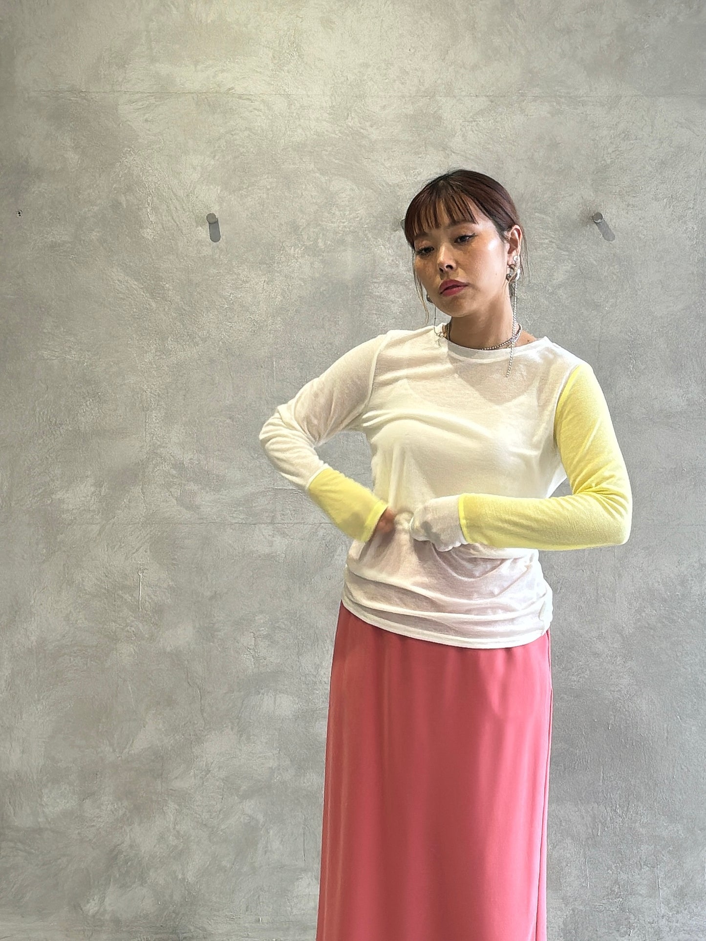 バイカラーインナーニット／LHELBIE