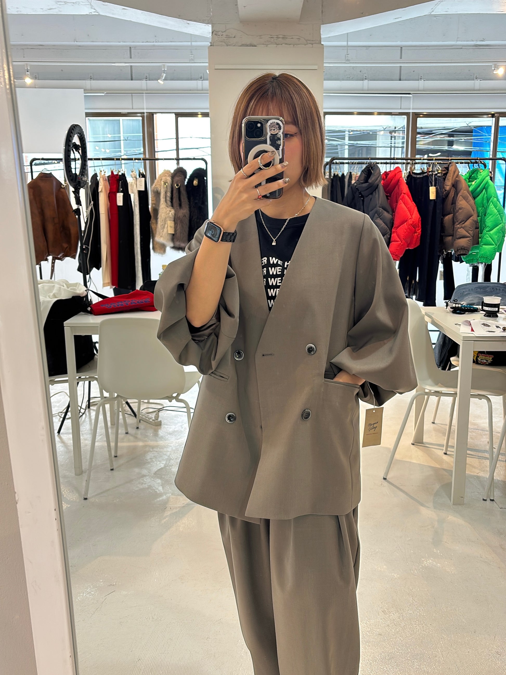 【予約⚡︎販売】バルーンスリーブノーカラーJK／MG JK-26088-A／MARGAUX VINTAGE／2026 AW＃1