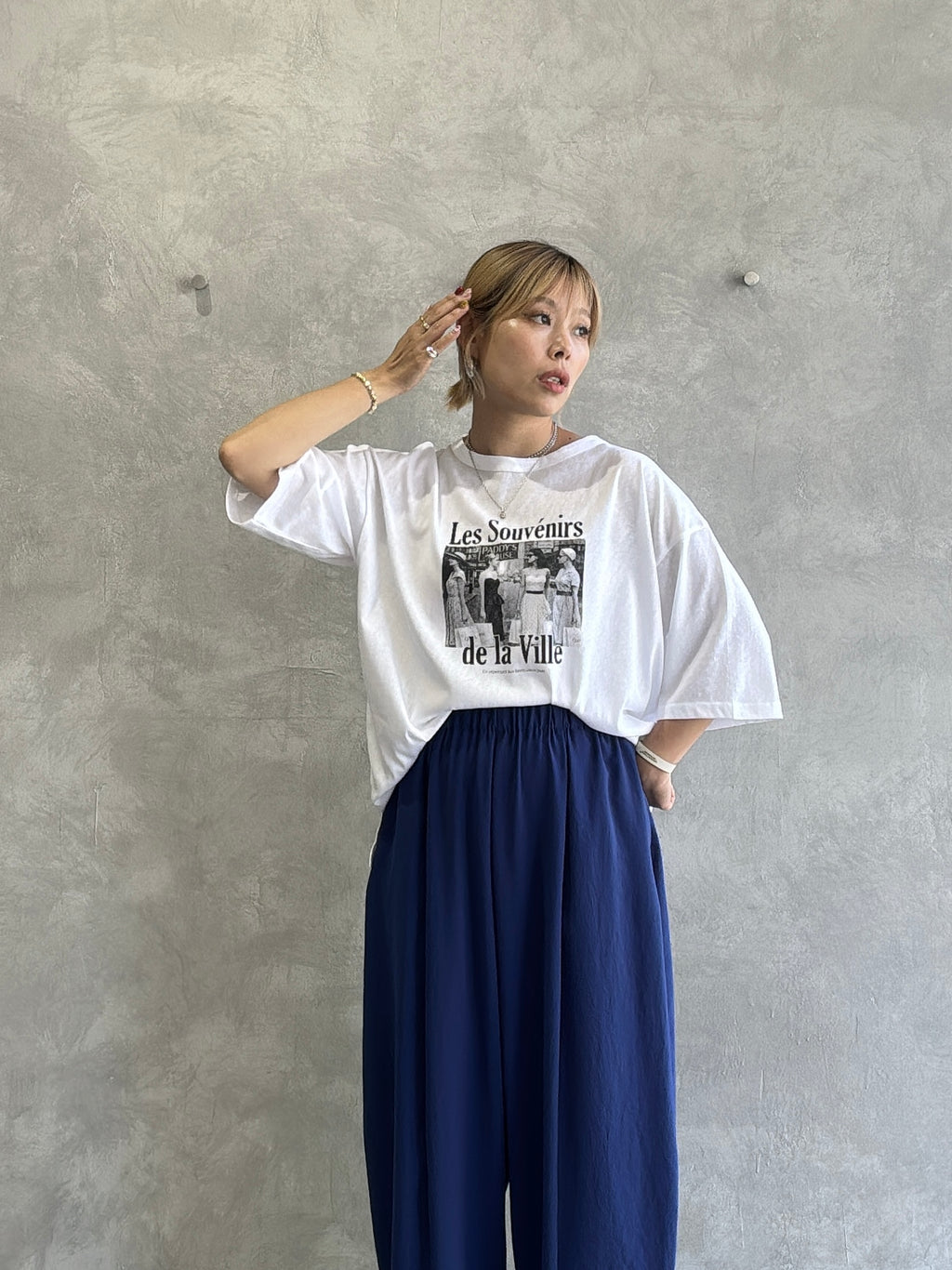 受付終了【予約販売】Les Souvenirs シアー天竺Tシャツ／ING