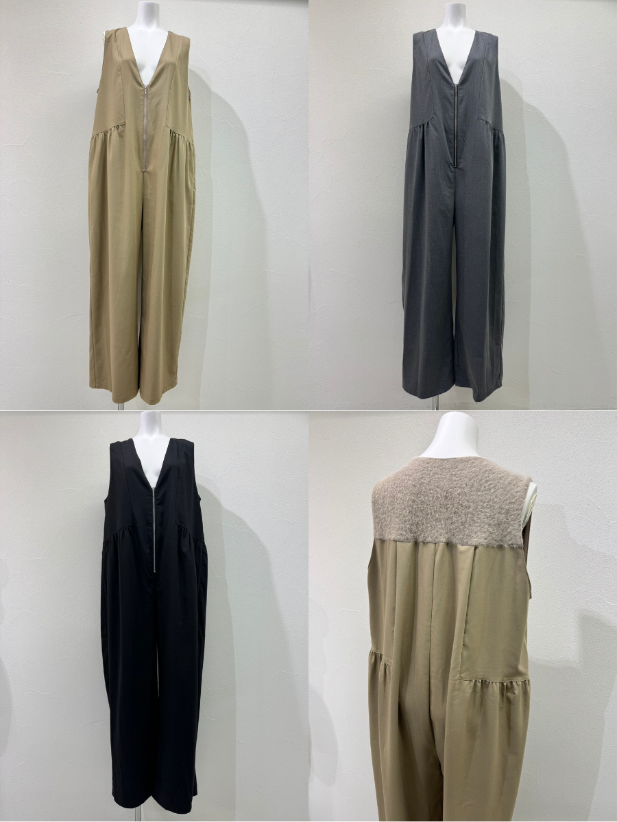 【予約⚡︎販売】シャギーコンビバッチギャザーサロペ／607528／CYAN tokyo／2026 AW#2
