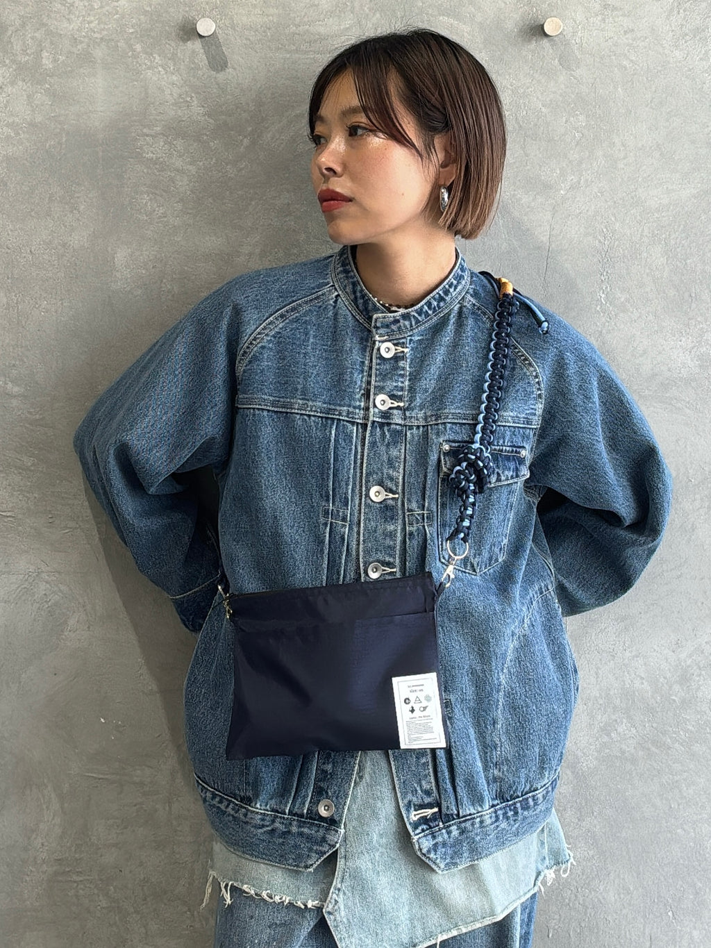 ⭐︎コラボ【予約販売】Denim・デニムカラー／2wayパラコードスマホショルダー／ネオホイップウェーブ／受注生産