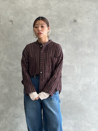 ストライプ柄シャツ／8613211／LE MÉLANGE
