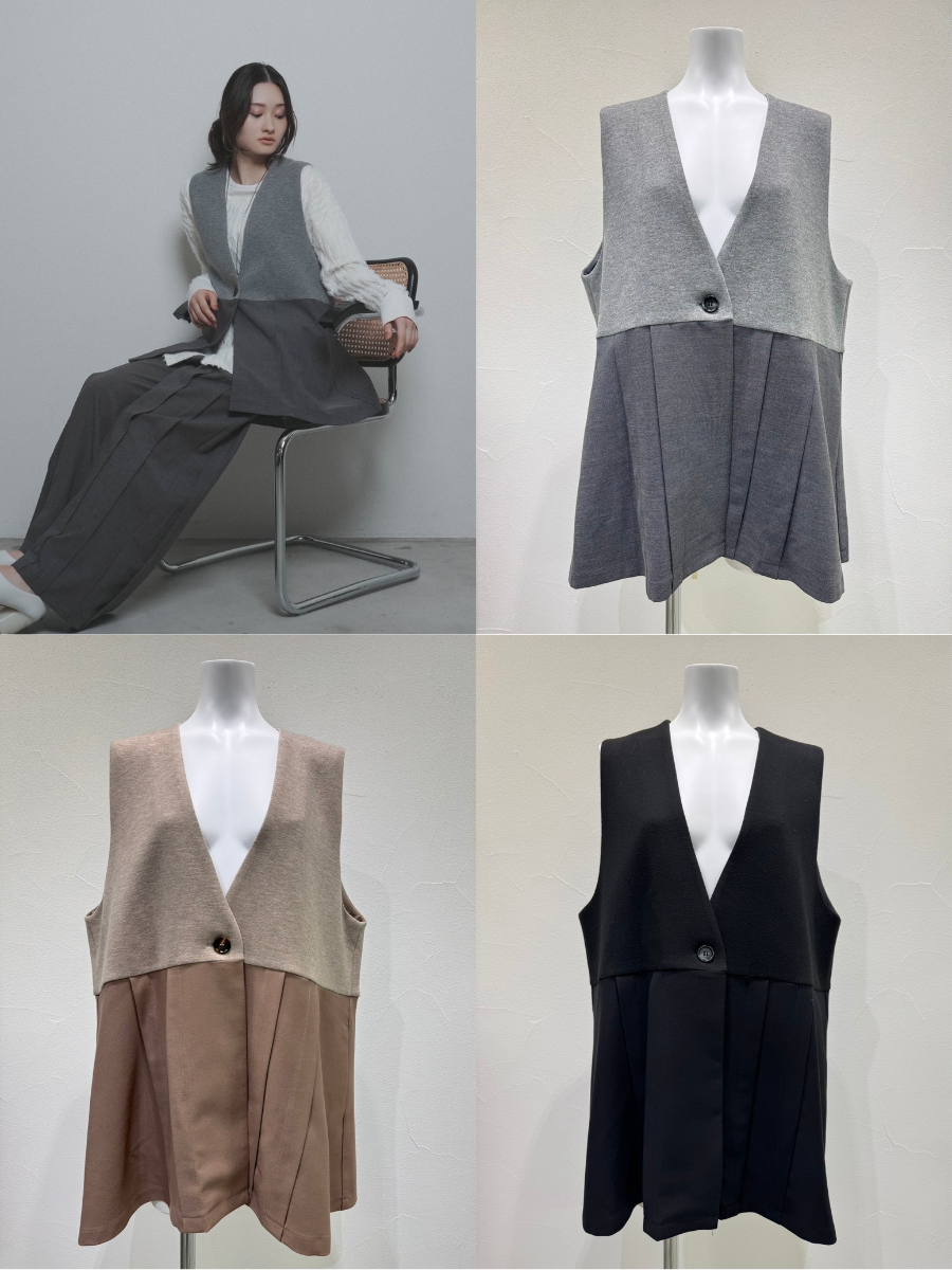 【予約⚡︎販売】フリースコンビエンドタックジレ／607526／CYAN tokyo／2026 AW#2