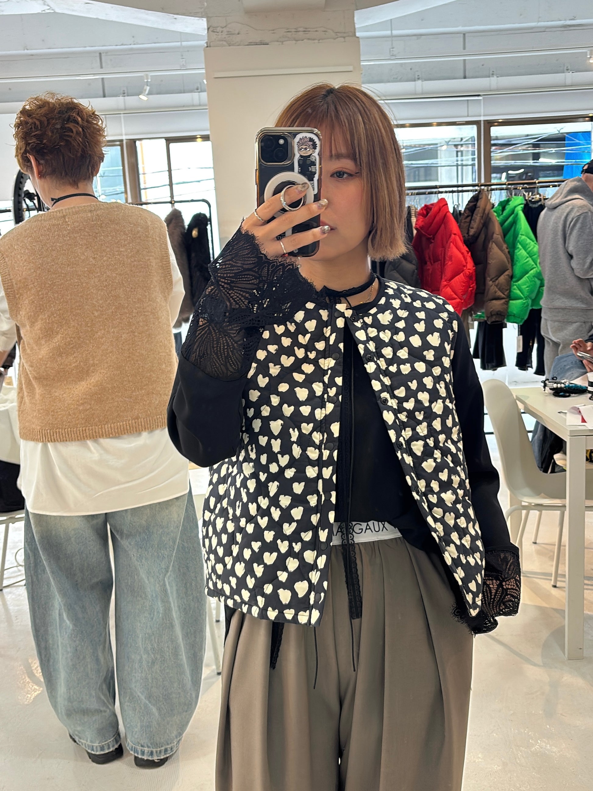 【予約⚡︎販売】ハート柄パディングベスト／MG JK-26086-A／MARGAUX VINTAGE／2026 AW＃1