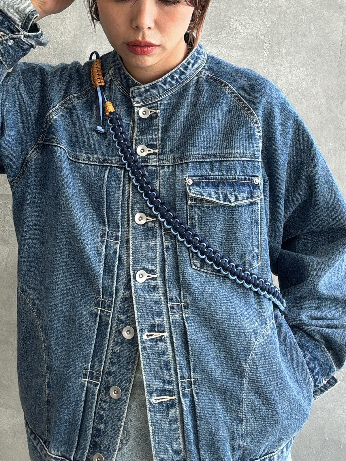 ⭐︎コラボ【予約販売】Denim・デニムカラー／2wayパラコードスマホショルダー／ネオホイップウェーブ／受注生産