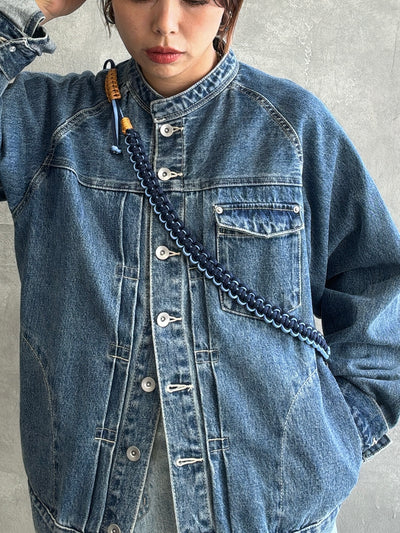 ⭐︎コラボ【予約販売】Denim・デニムカラー／2wayパラコードスマホショルダー／ネオホイップウェーブ／受注生産