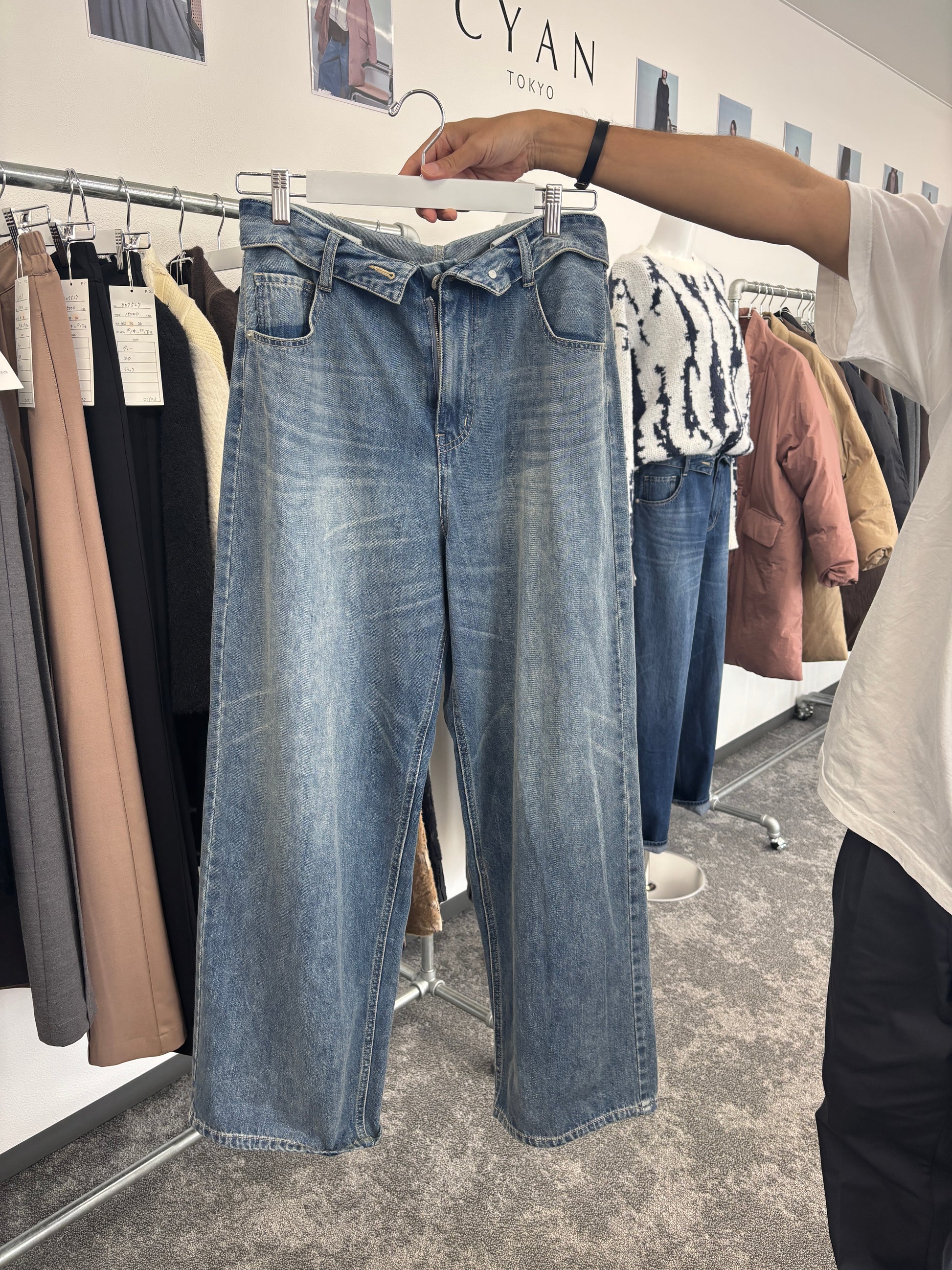 【予約⚡︎販売】ロールウエストワイドデニム／607534／CYAN tokyo／2026 AW#2