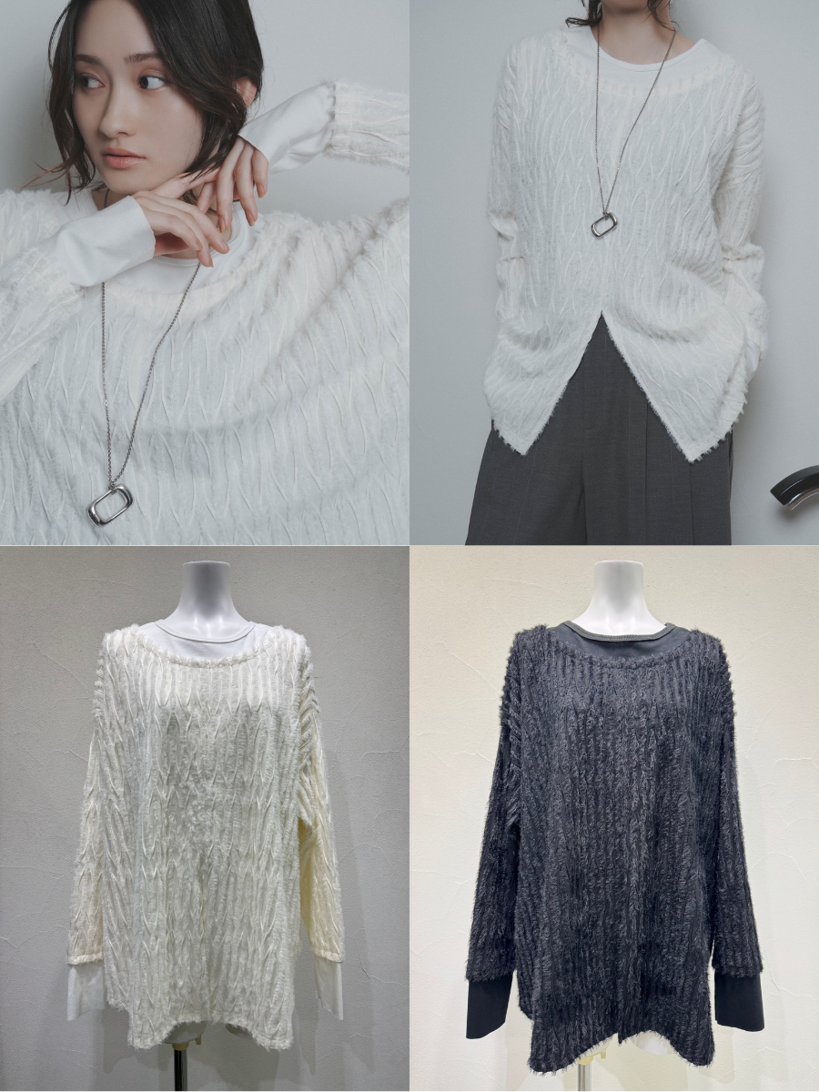 【予約⚡︎販売】シャギージャガードレイヤーTOPS／607525／CYAN tokyo／2026 AW#2