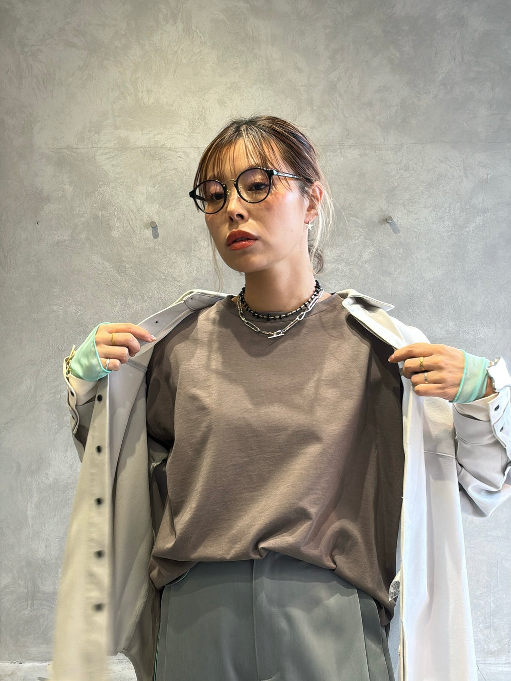 シアードッキング無地ロンT