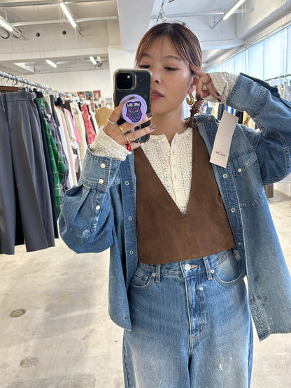 受付終了【予約販売】ECOスウェードベスチェ／8613701／LE MÉLANGE