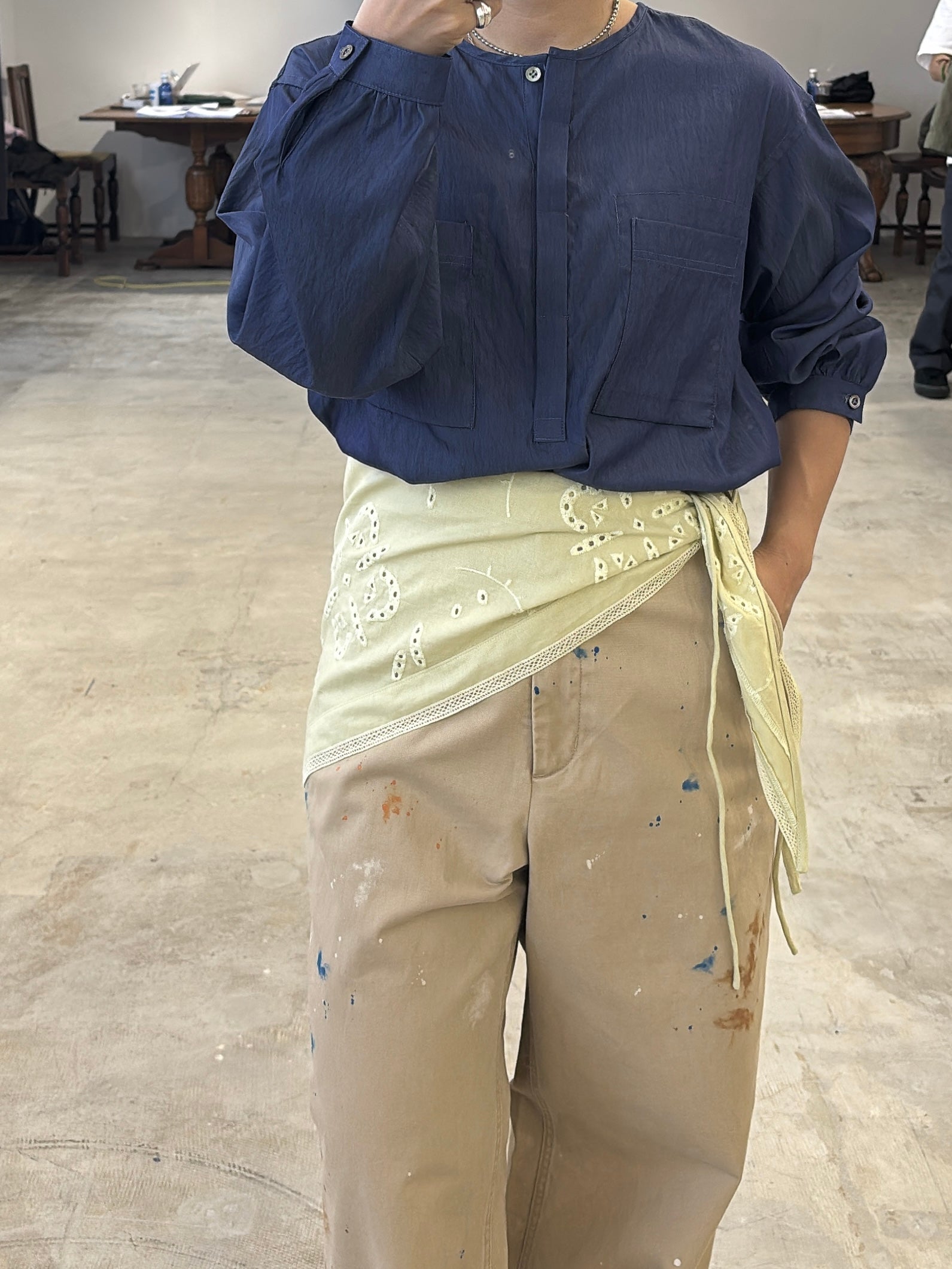 【予約⚡︎販売】ノーカラープルオーバーシャツ／8653203／LE MÉLANGE／2026 AW #2