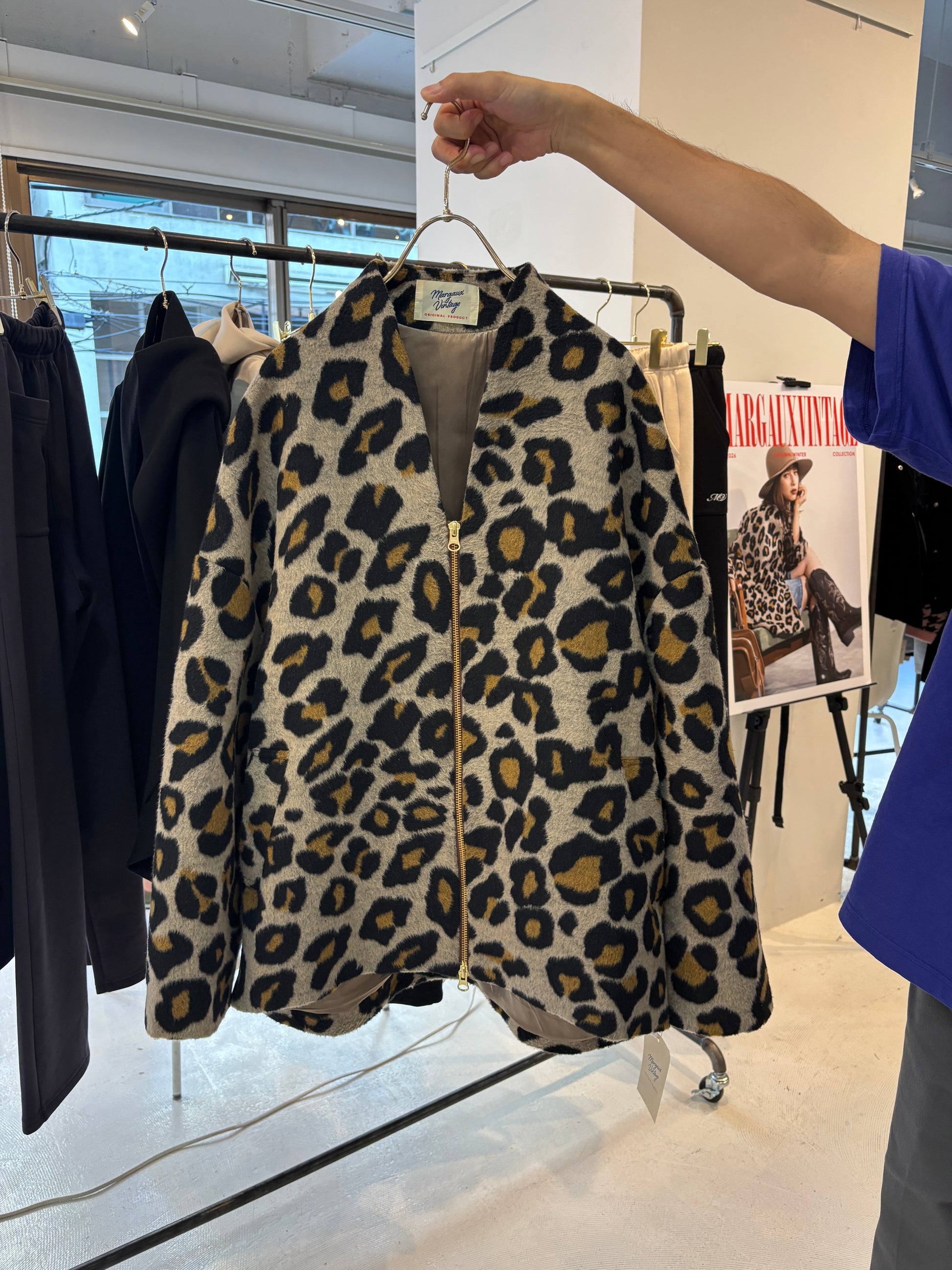 【予約⚡︎販売】シャギージップコート（レオパード柄）／MG CO-26129-A／MARGAUX VINTAGE／2026 AW＃2