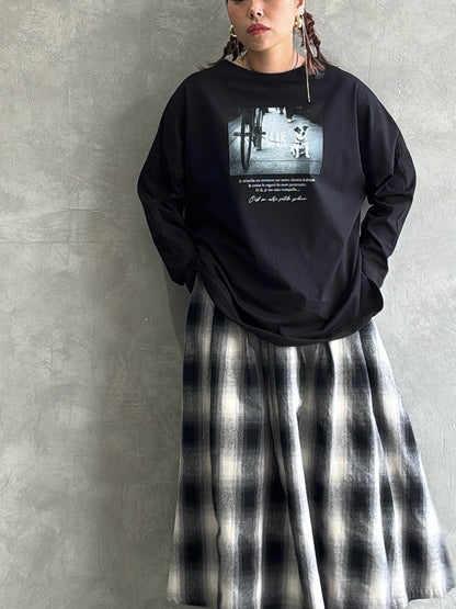 【再入荷】2way（DOG & LOGO）プリントカットソー／Dignite collier