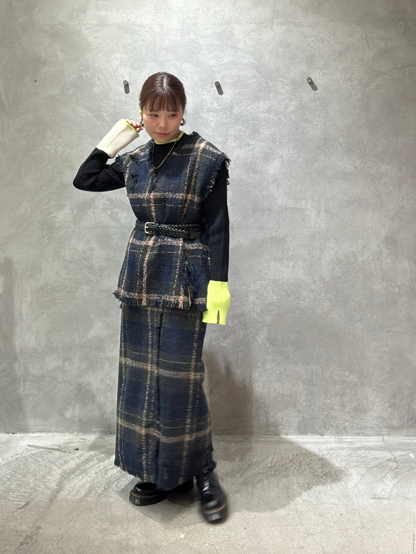 クラッシュツイードタイトスカート／the Nines