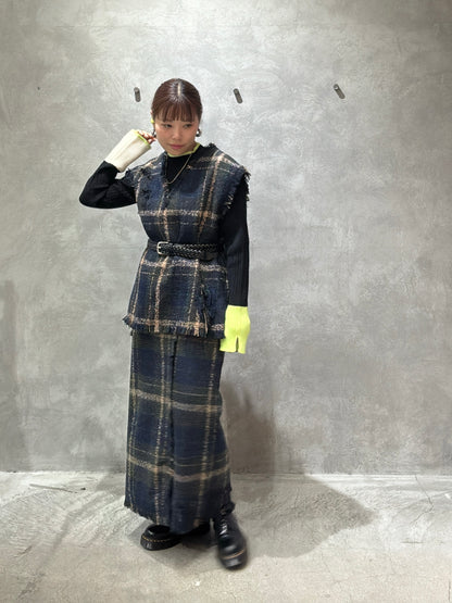 クラッシュツイードタイトスカート／the Nines