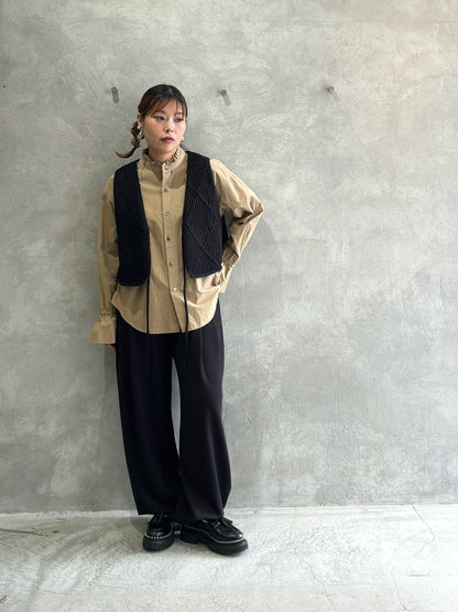 透かしアーガイルニットベスト／CYAN tokyo