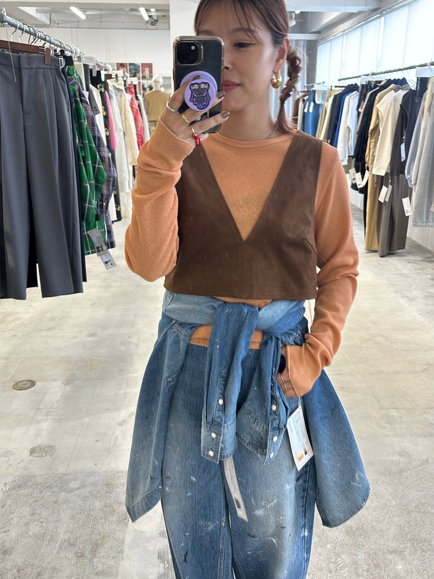 受付終了【予約販売】ECOスウェードベスチェ／8613701／LE MÉLANGE