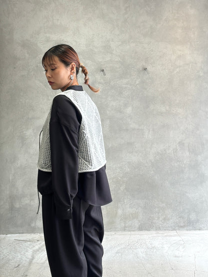 透かしアーガイルニットベスト／CYAN tokyo