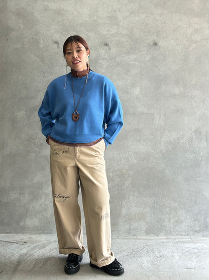 ショート丈ドルマンライクプルオーバーニット／LE MÉLANGE