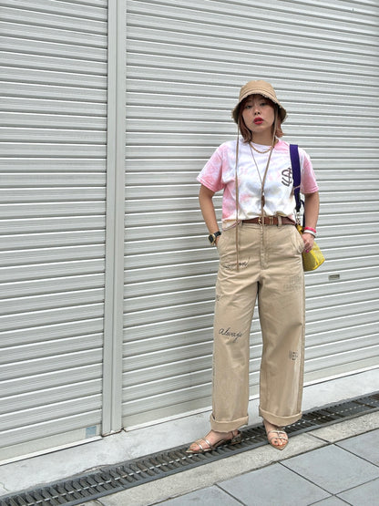 プリントコットンツイルパンツ／LE MÉLANGE