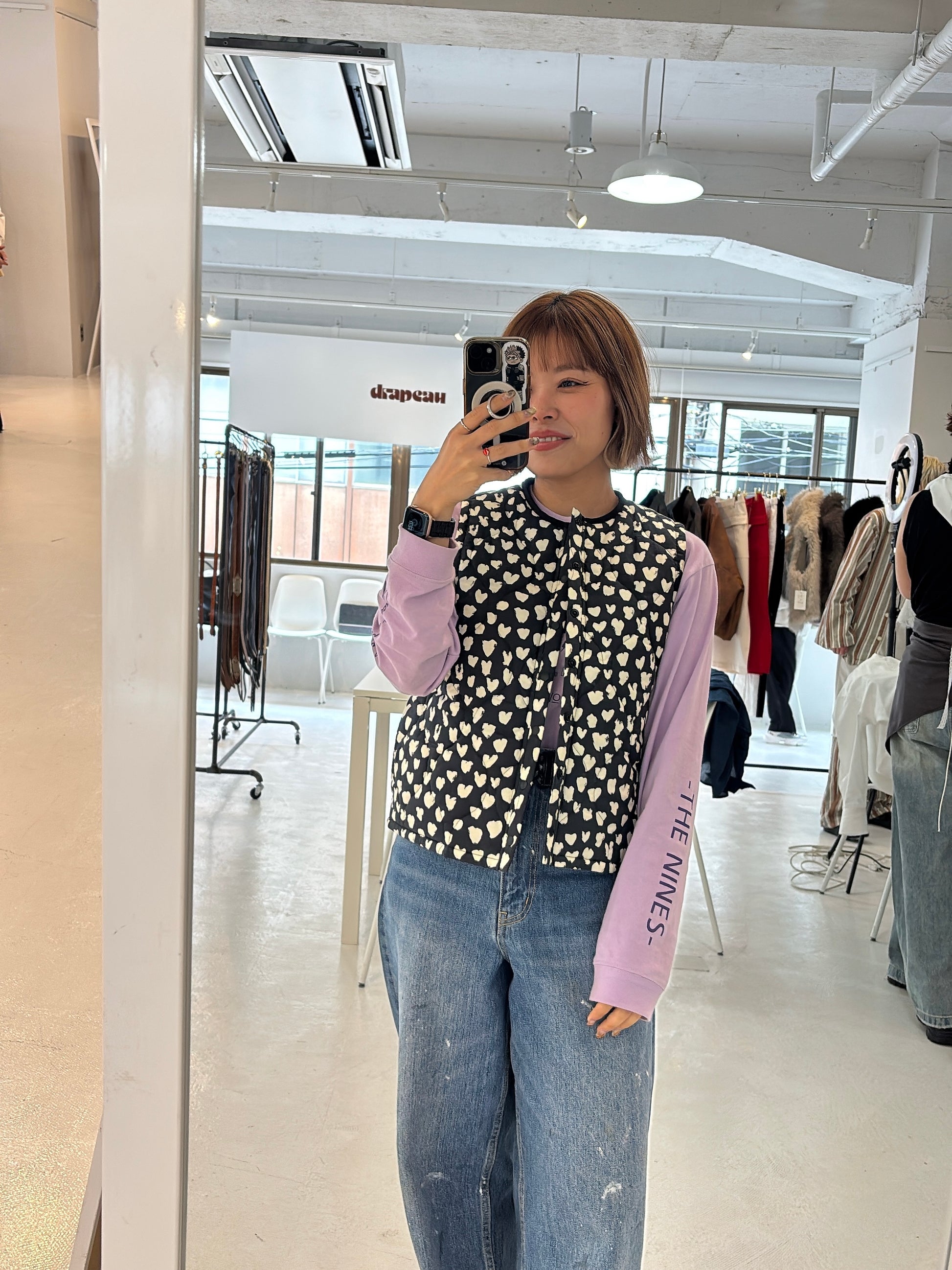 【予約⚡︎販売】ハート柄パディングベスト／MG JK-26086-A／MARGAUX VINTAGE／2026 AW＃1