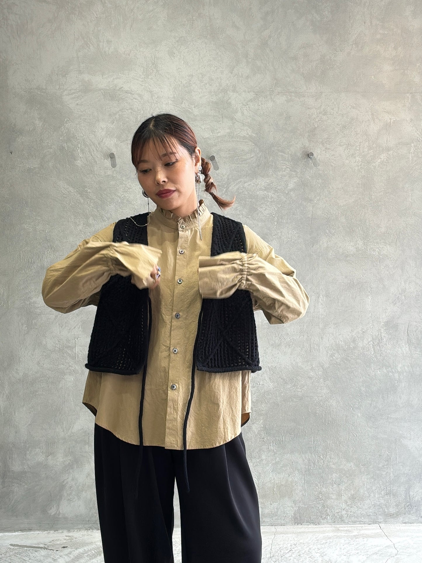 透かしアーガイルニットベスト／CYAN tokyo