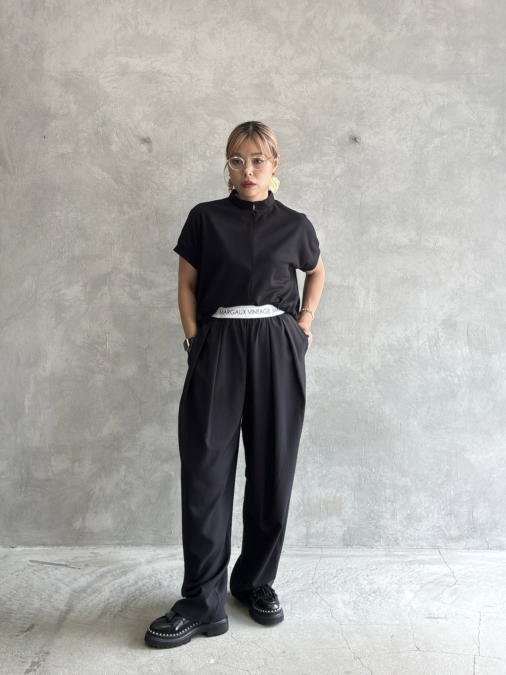 ロゴウエストタックパンツ／MG PT-26089-A／MARGAUX VINTAGE／2026 AW＃1
