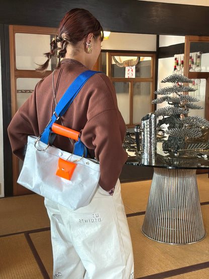 【予約販売】ブルー×チャコール（本体：ホワイト）／FACTORY OMOTO／BASIC TOTE