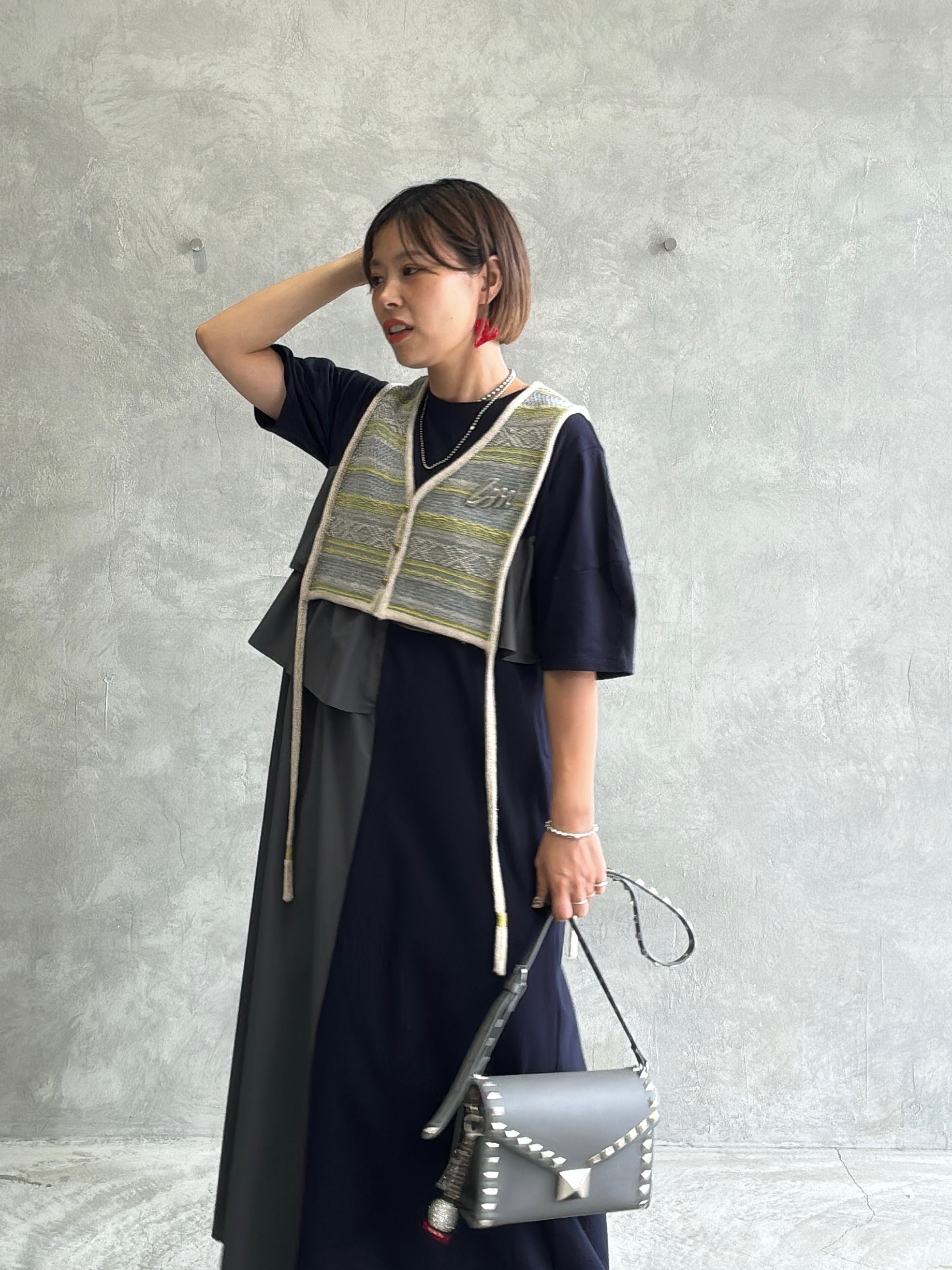 ジャガードVネックベスト／#8642701／LE MÉLANGE／2026 AW #1