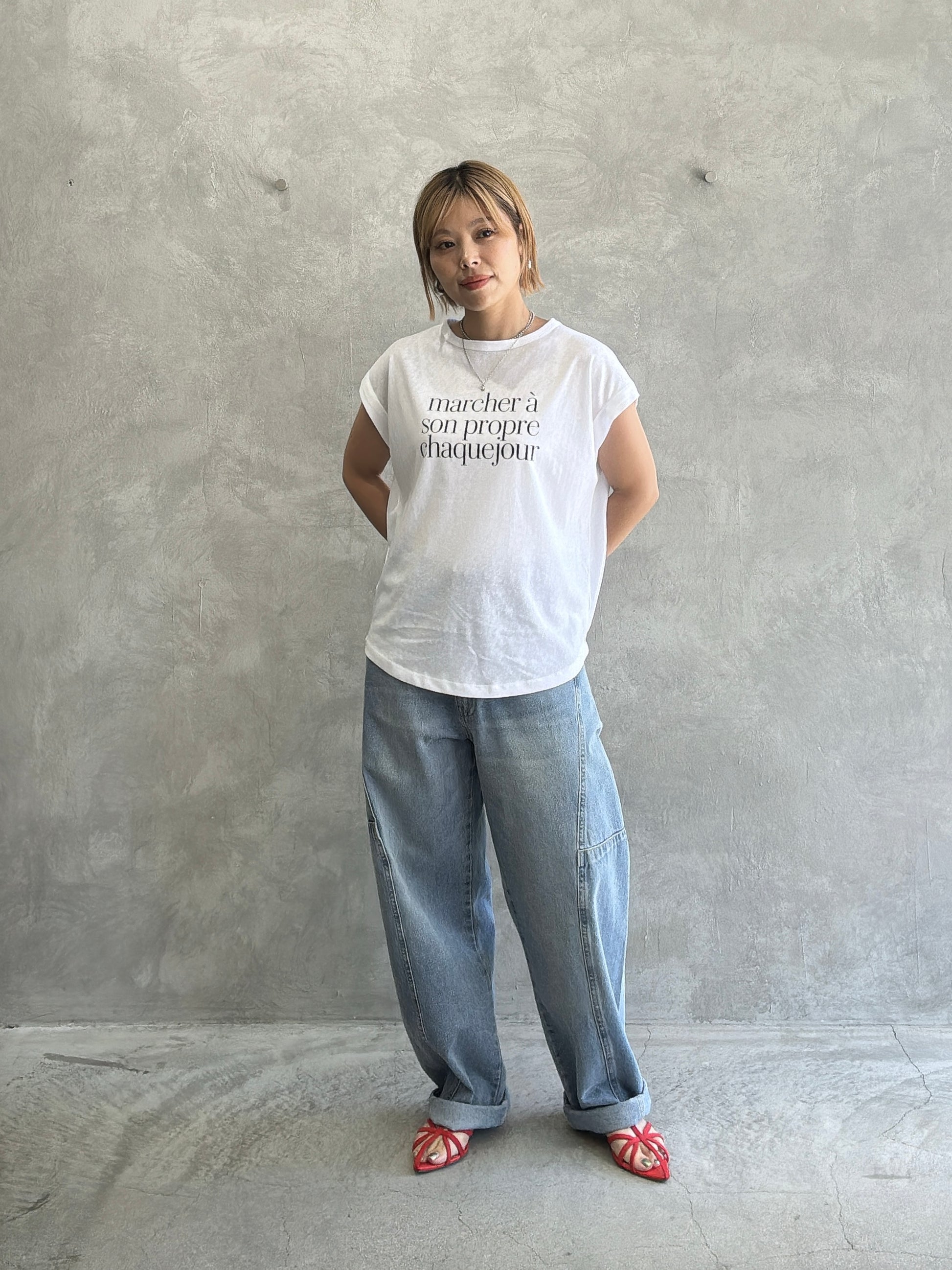 【予約販売】marcher シアー天竺ソフトフレンチTシャツ／ING
