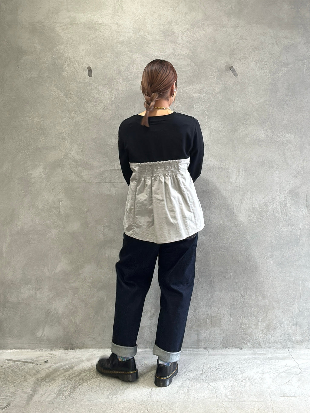 フリル切替スウェット