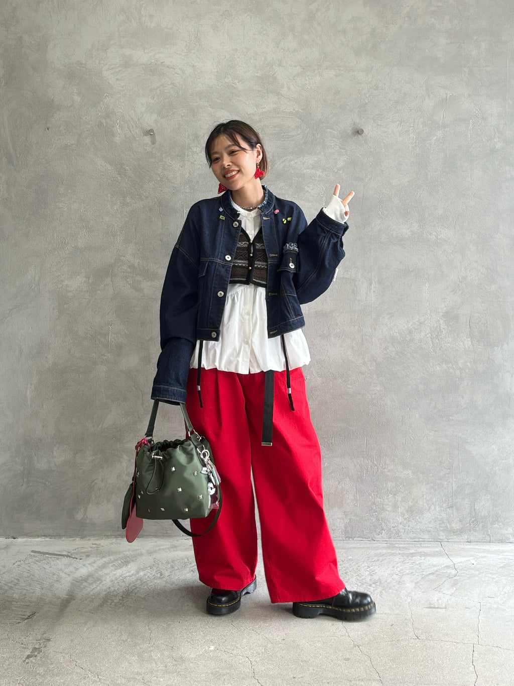 ジャガードVネックベスト／#8642701／LE MÉLANGE／2026 AW #1