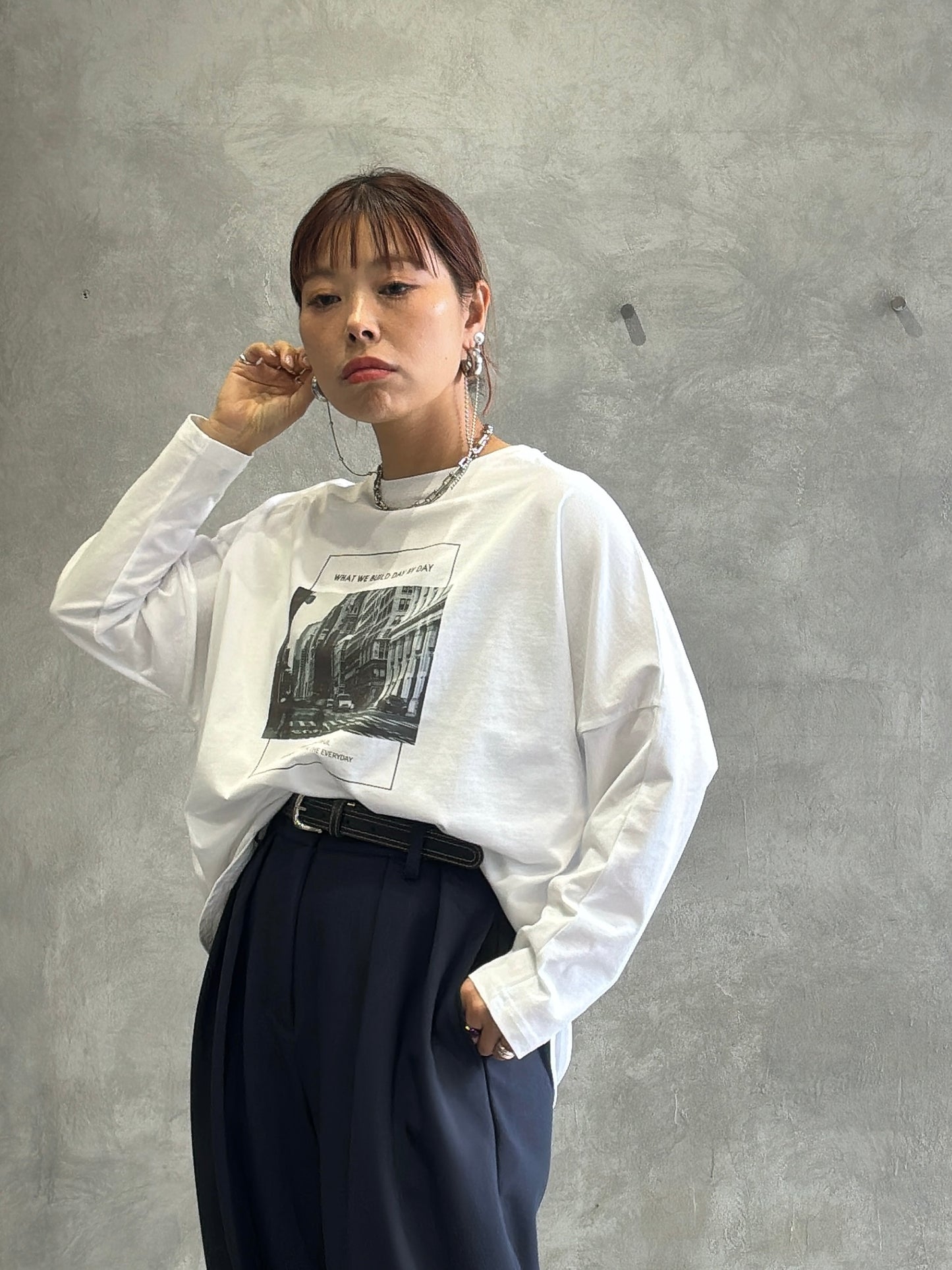 2way（ビル＆ロゴ）プリントカットソー／Dignite collier