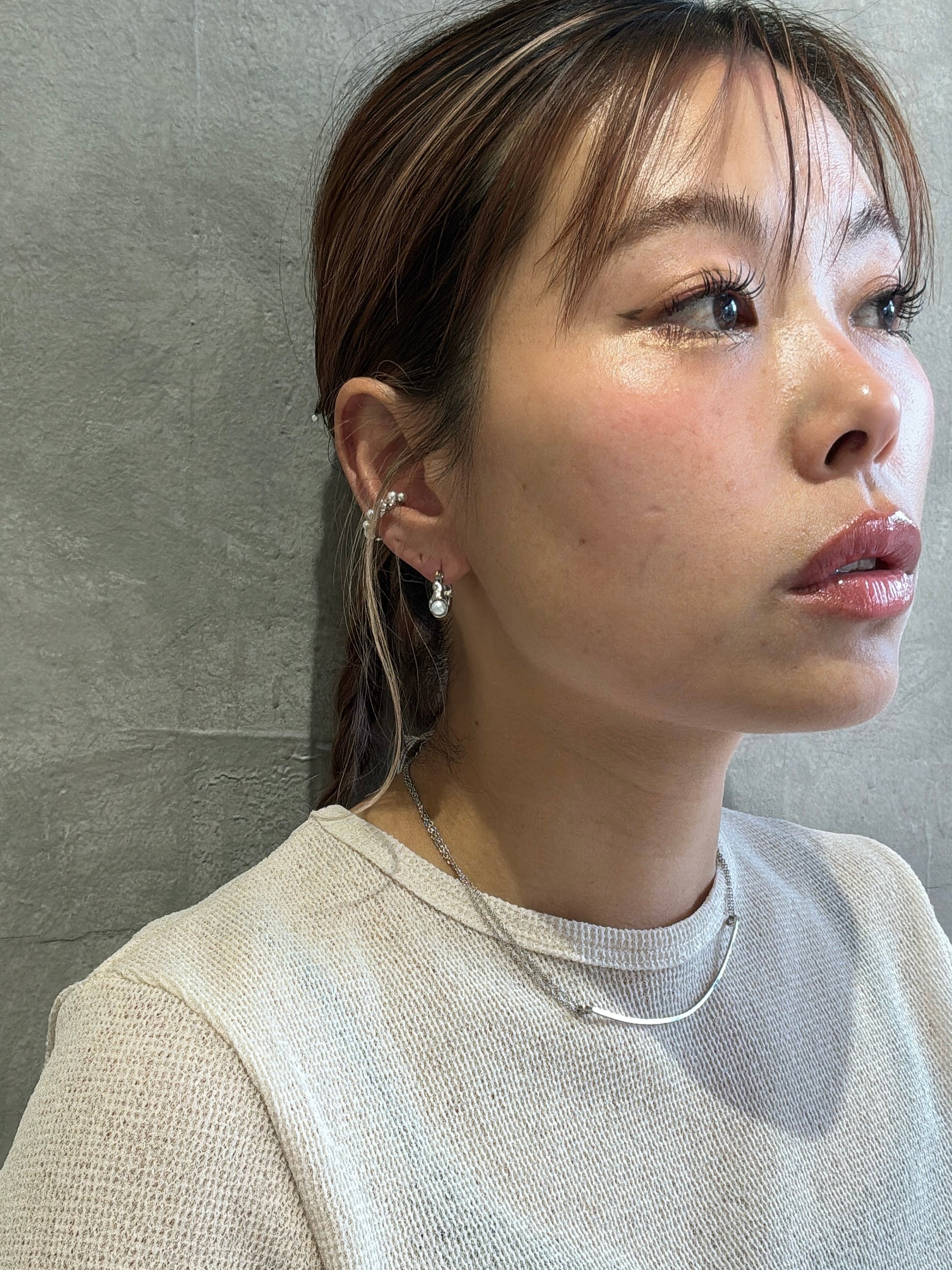 【予約販売】ニュアンスメタルパールピアス