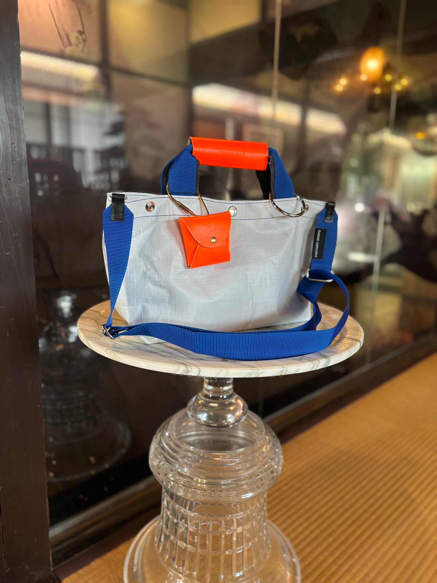 【予約販売】ブルー×チャコール（本体：ホワイト）／FACTORY OMOTO／BASIC TOTE