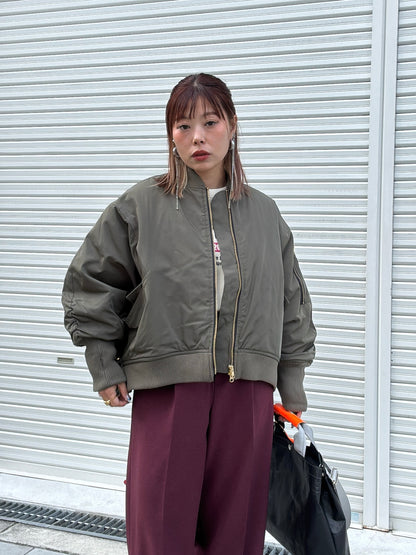 ナイロンツイルポンチョライクMA-1／trois